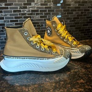 CONVERSE CHUCK 70 AT-CX HI HONEY CUSTOM BLING SIZE MEN 6 / WOMEN 7.5